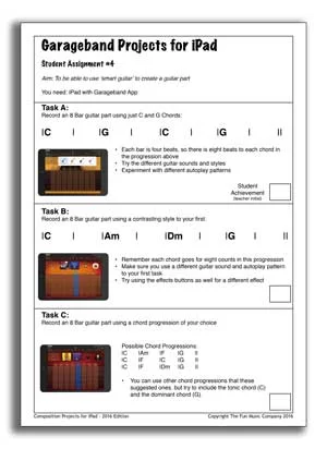 GarageBandForIpad_StudentAssignment_4 Garageband Lesson Plans Example