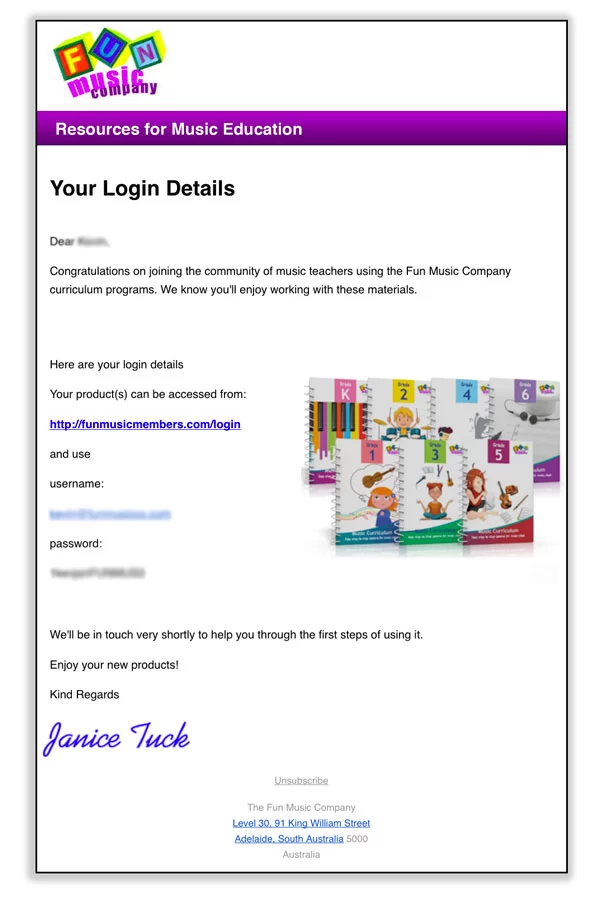AccessDetailsEmailCurriculum Access Details Email Curriculum