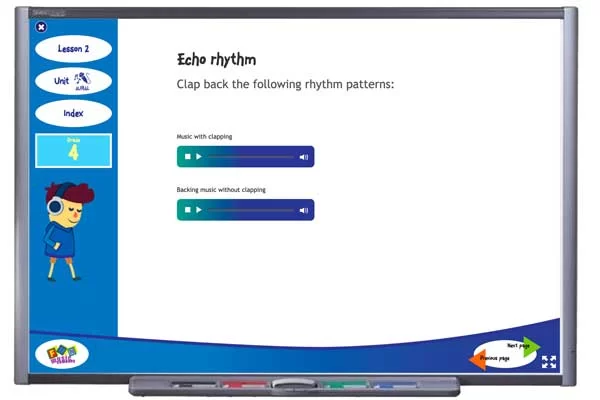 Aural Activity screen from Grade 4