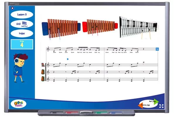 Sample tuned percussion activity from Grade 4