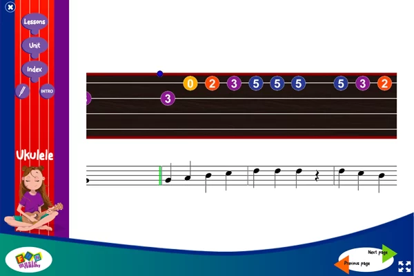 Teaching ukulele screen 10 from the ukulele program