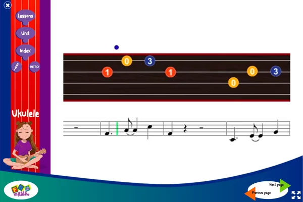 Teaching ukulele screen 8 from the ukulele program