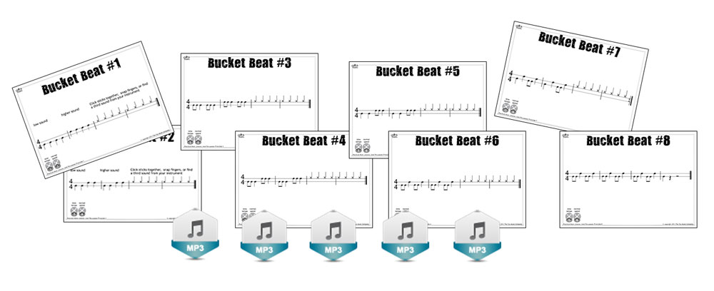 Bucket drumming sheet music examples