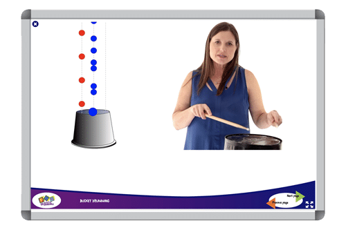 Bucket drumming program whiteboard example