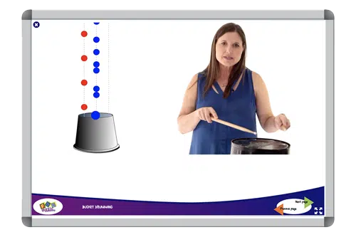 Bucket drumming program whiteboard example