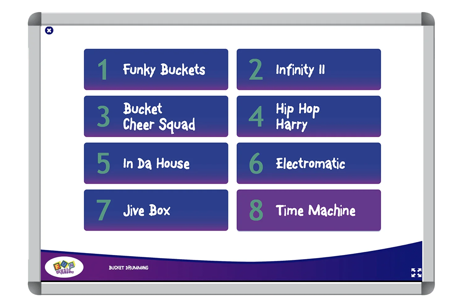 Sales Shot Bucket Drumming Menu