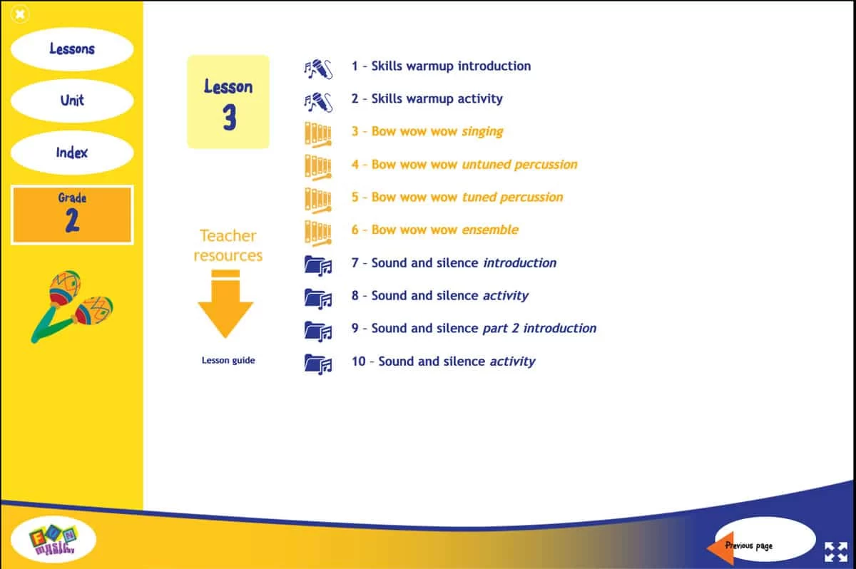 FunMusicCompanyPrimaryMusicLessonPlanExample Elementary and primary music lesson plan example showing Grade 2 curriculum structure