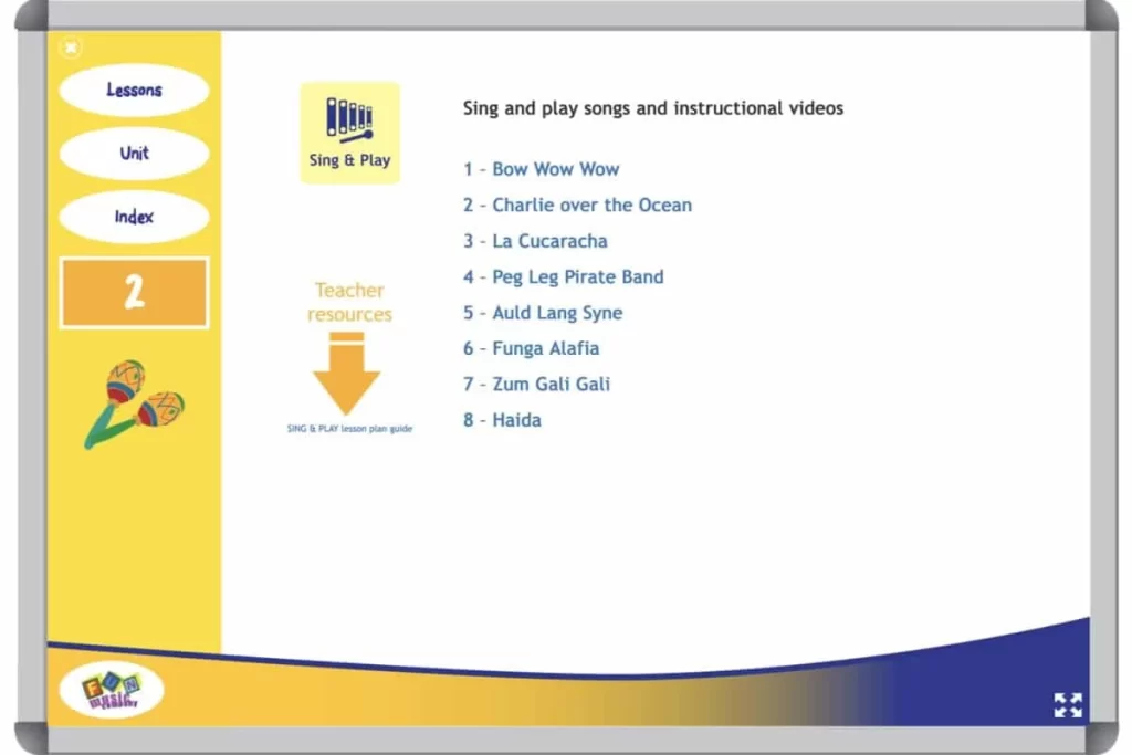 Music curriculum grade two sing and play songs