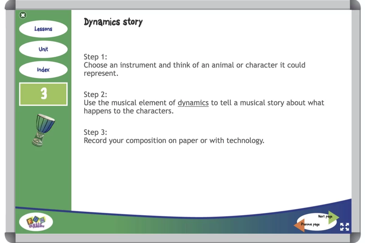 Grade 3 music students learning to control dynamics and tempo elements