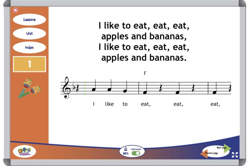 Grade One music curriculum singing example