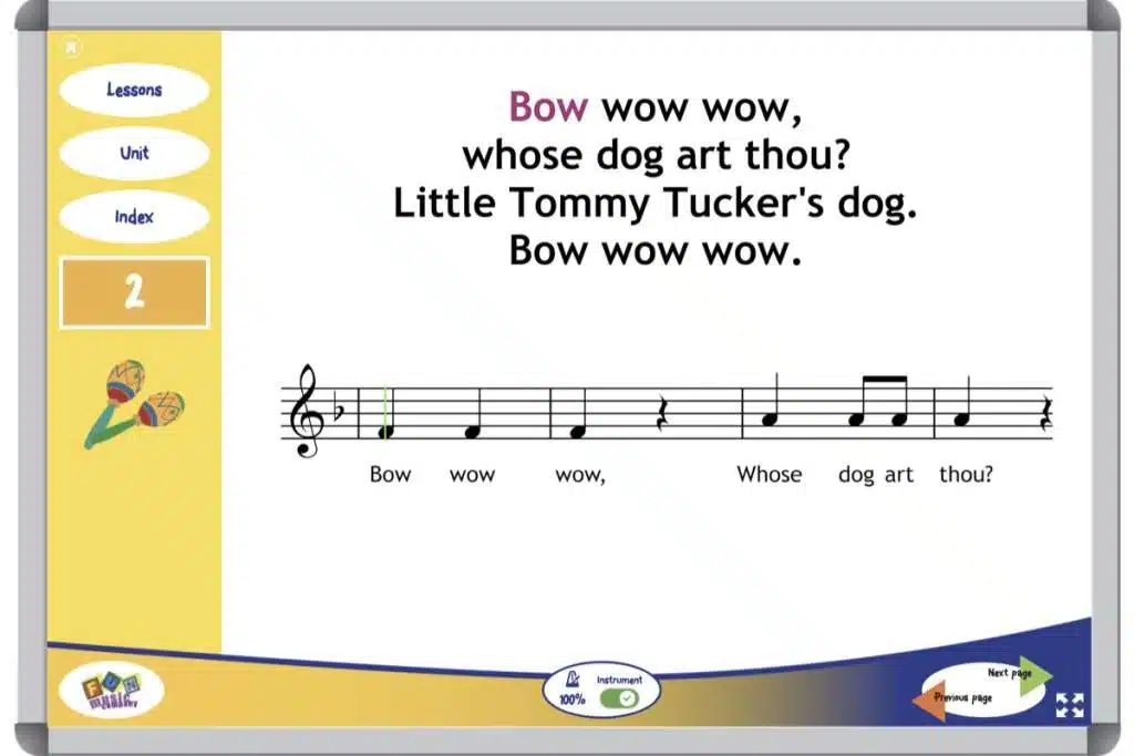 Music curriculum grade two singing song