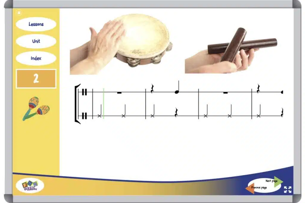 Music curriculum grade two rhythm instruments