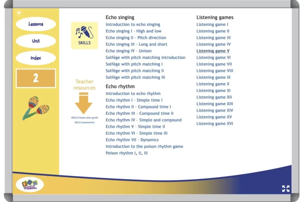 Grade Two Music Curriculum Skills Activity