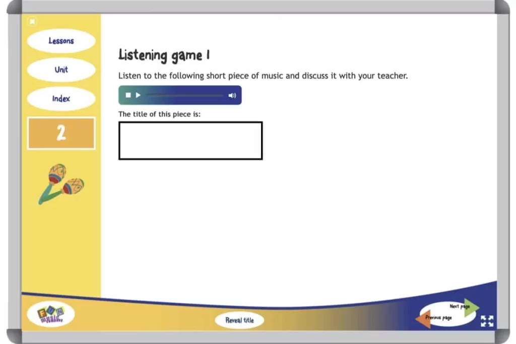 Grade Two Music Curriculum Listening Game