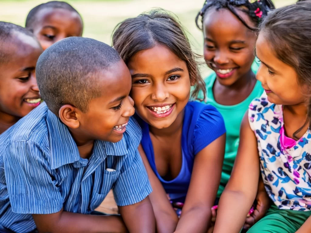 Group of children singing Kokoleo song singing Kokoleo song