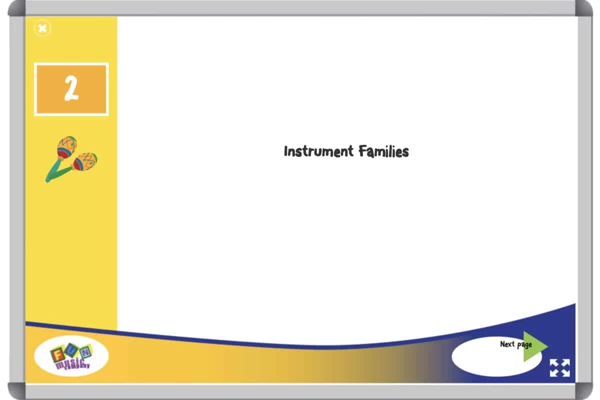 Substitute Music Lesson - Grade One or Grade Two Instrument Families