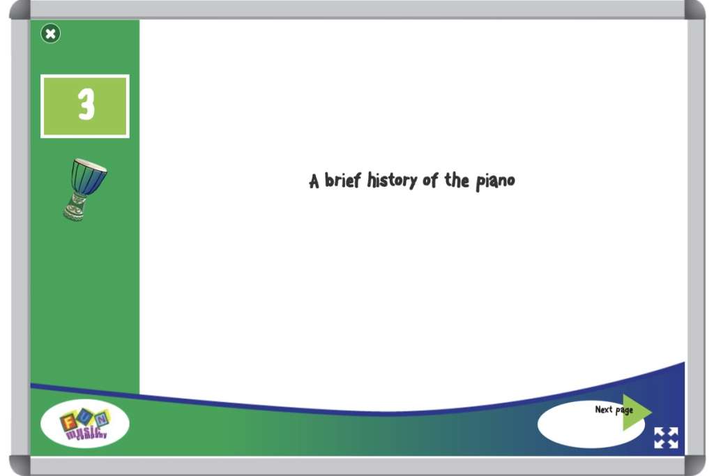 Grade 3 Music Sub Lesson on the history of the piano