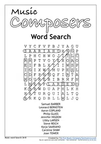 Music Word search #23 Composers