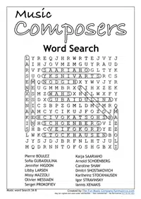 Music Word search #24 Composers