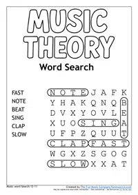 Word Search 31 Music Theory Easy