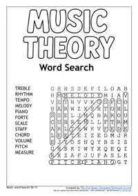 Word Search 32 Music Theory Moderate