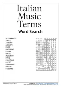 Italian Terms Word Search 37