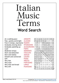 Italian Terms Word Search 38 Italian Terms Word Search 38