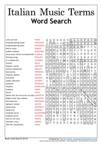 Italian Music Theory Word Search 39
