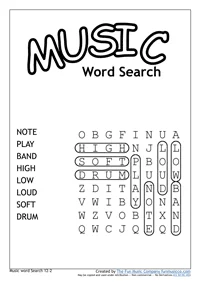 WordSearch4 Music Word search #4