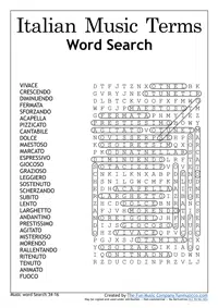Italian Music Theory Word Search 40