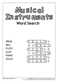 WordSearch7 Music Word search #7