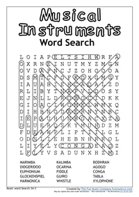 WordSearch9 Music Word search #9
