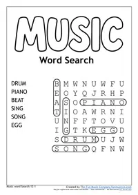 Music Word search #1