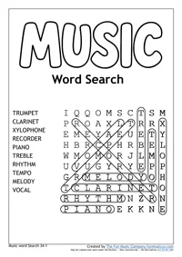 WordSearches_Grade34_1_200 Music Word search #2