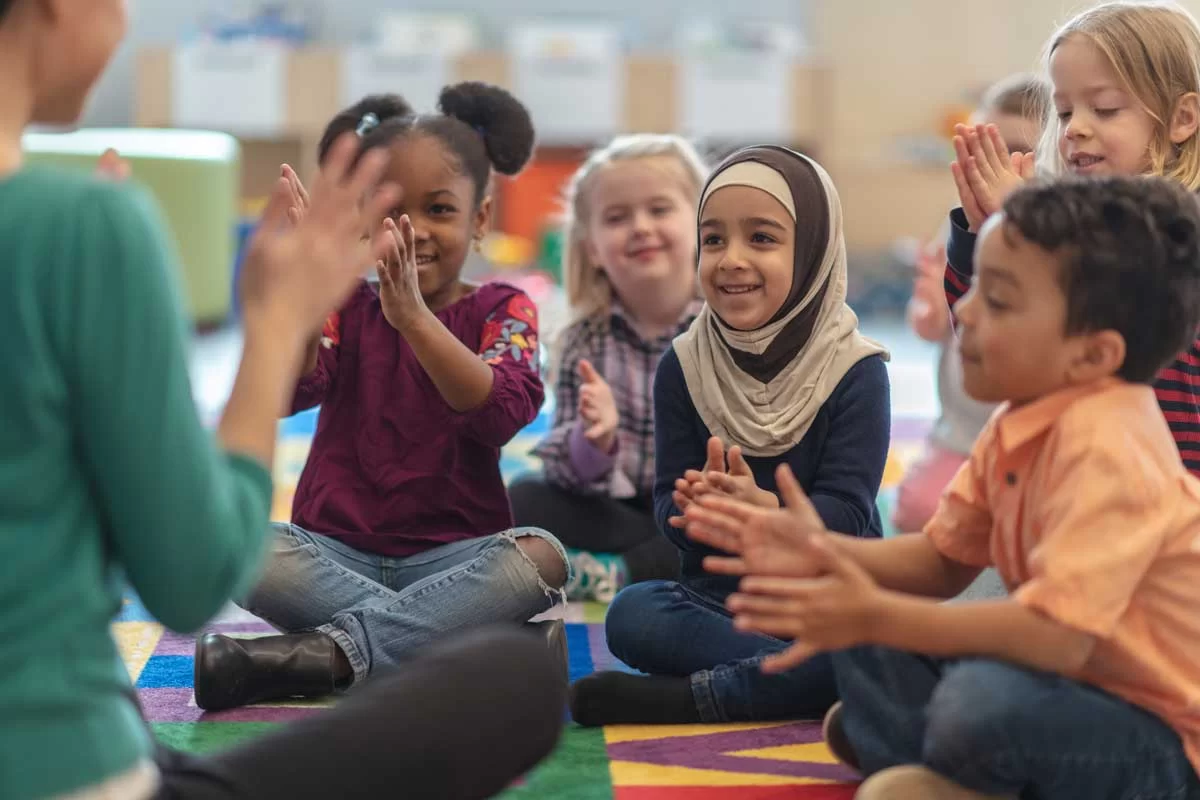 Children enjoying Kindergarten music lessons