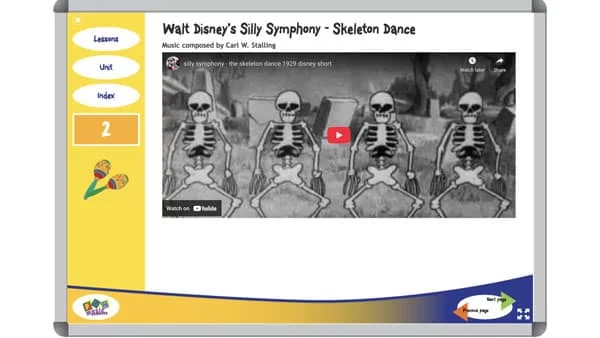 Grade 1 or 2 Halloween Music Lesson - The Skeleton Dance