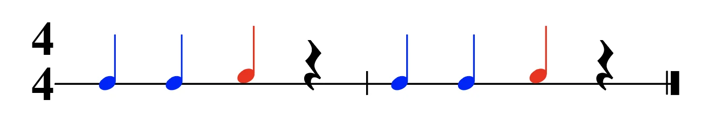 Bucket drumming pattern two notation - beginner rhythm exercise