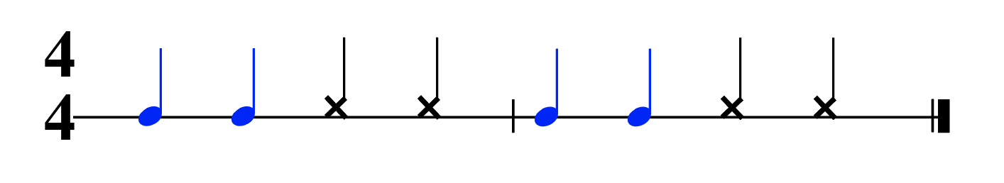 Bucket drumming pattern three notation - beginner rhythm exercise
