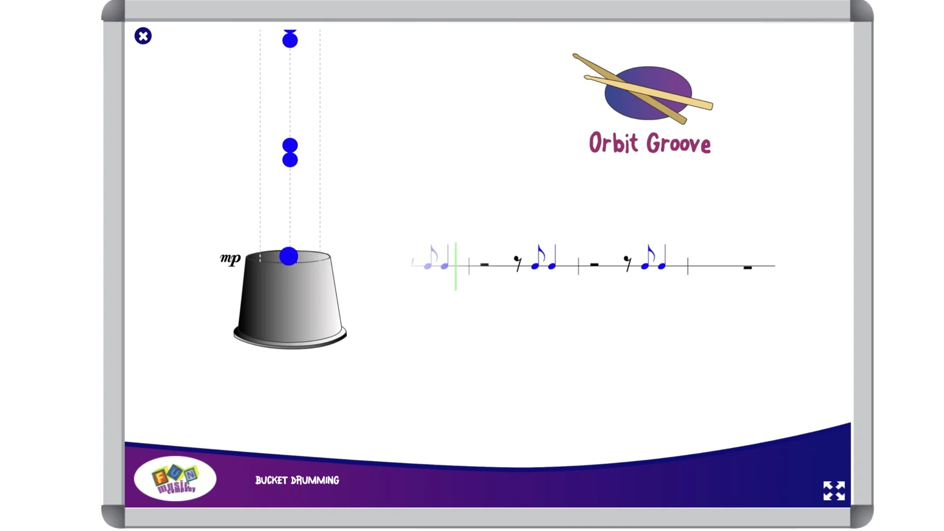 Bucket Drumming Sheet Music Animation - Orbit Groove