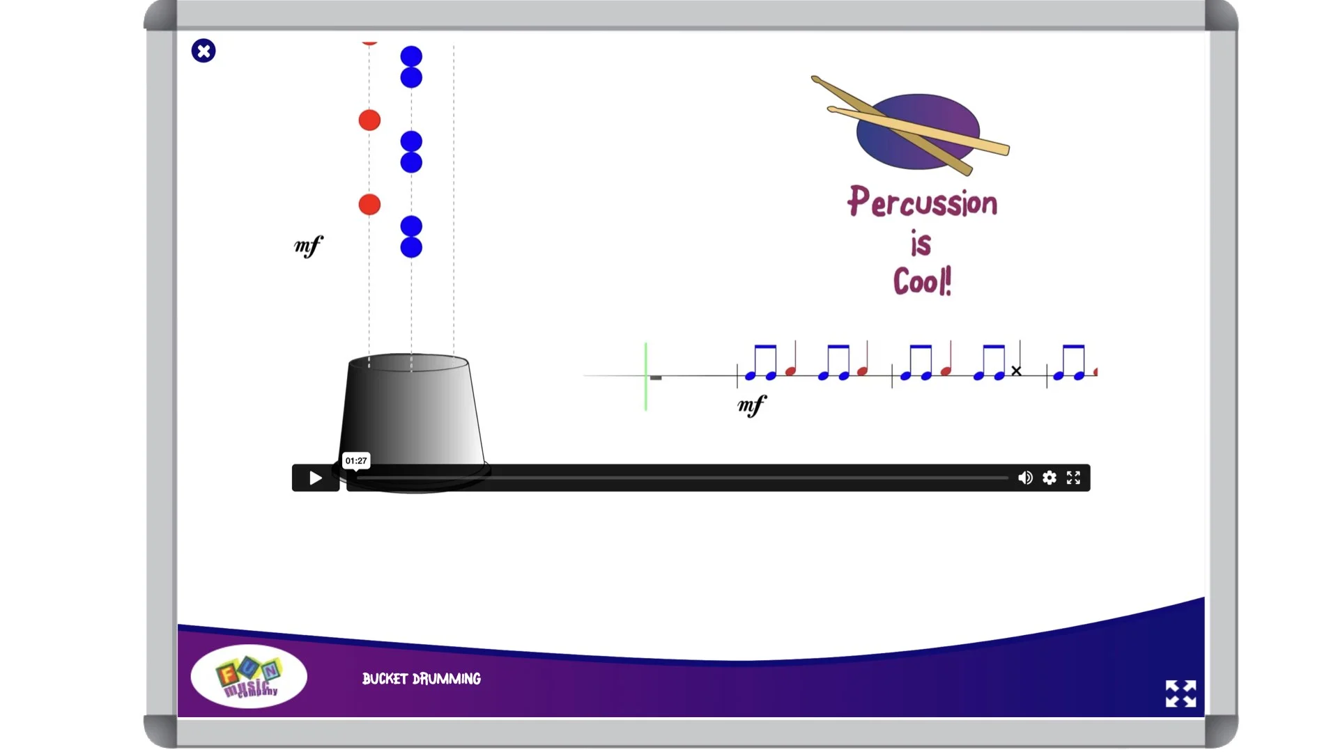 Percussion is Cool Bucket Drumming Animation