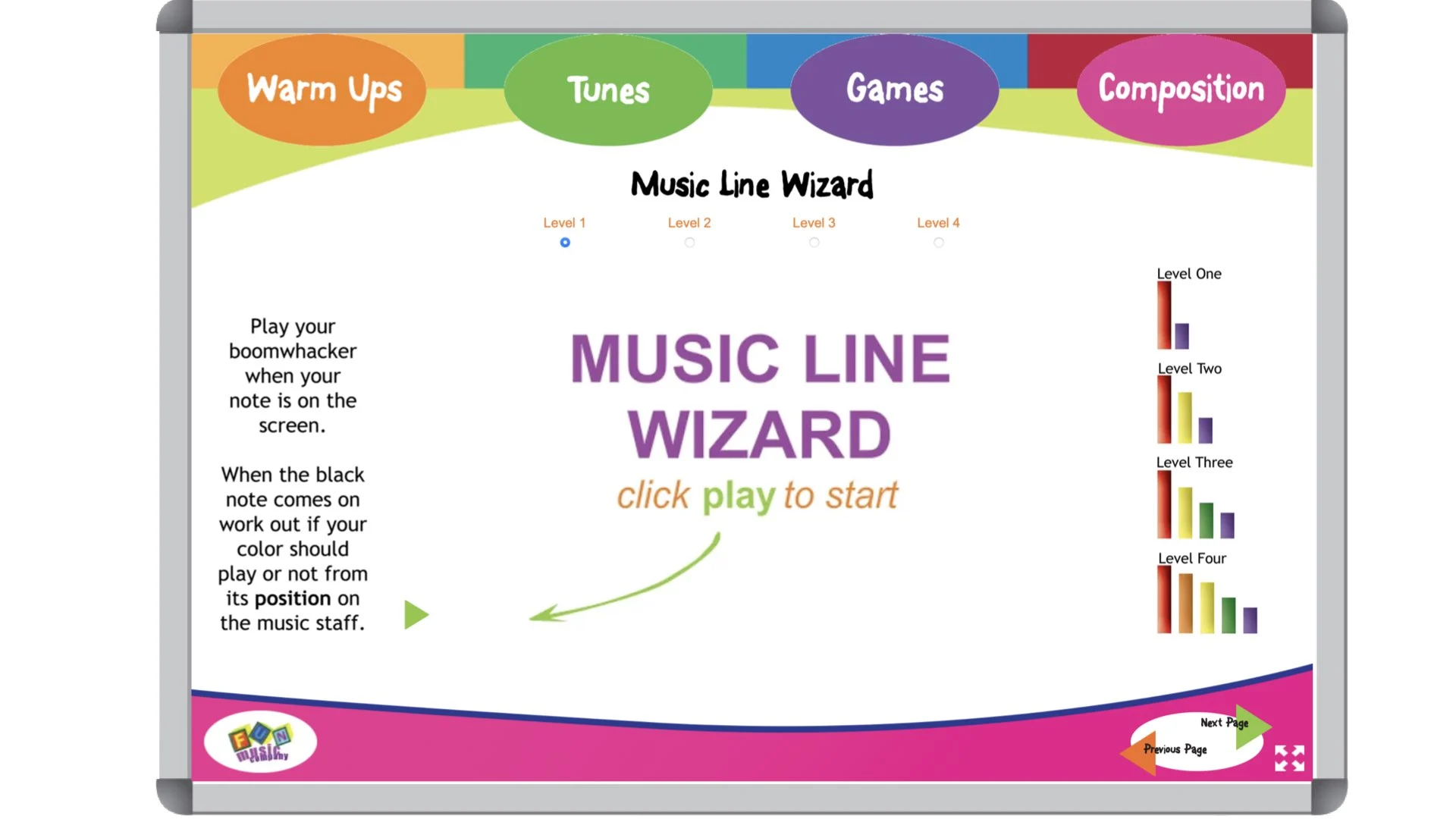 Music Line Wizard Game for Boomwhackers