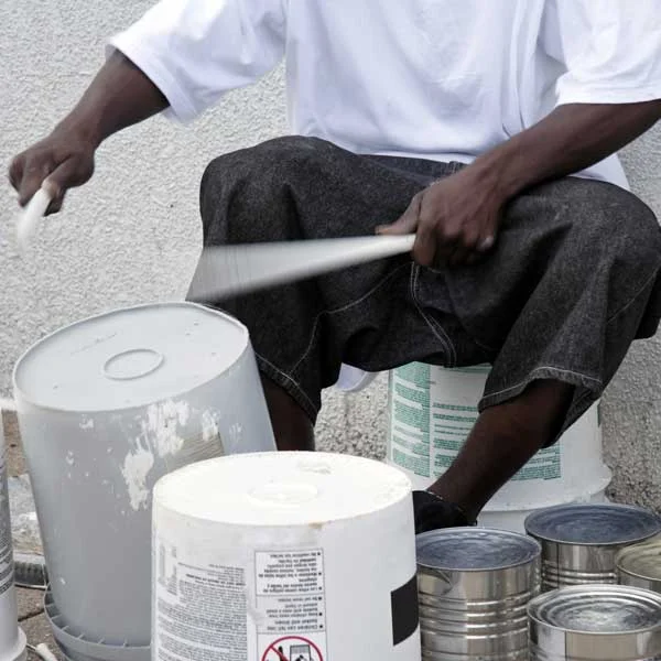 Street Bucket Drumming Performance
