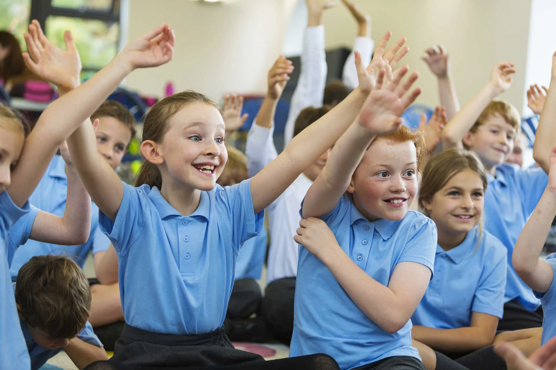 Children Enjoying a Primary School Music Lesson