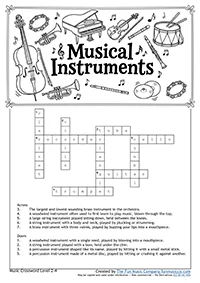 Crosswords_Level2_4 Musical Instruments Crossword