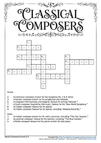 Crosswords_Level2_5 Crossword on Music Composers