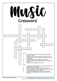 General Music Level 3 Crossword for Grades 5-6 General Music Level 3 Crossword for Grades 5-6