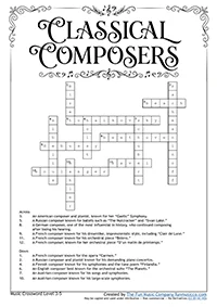 Crosswords_Level3_5 Great Composers Music Crossword Moderately Advanced