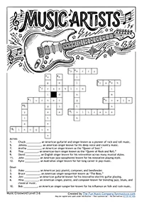 Crosswords_Level3_6 Contemporary Musicians Music Crossword Moderately Advanced