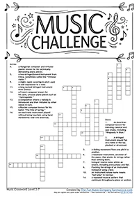Crosswords_Level3_7 Challenging Music Crossword for school students